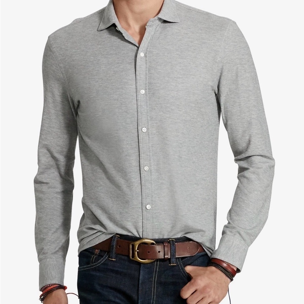 EUC Polo by Ralph Lauren Men's Gray Casual Button Down Shirt